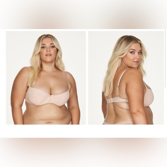 NWT Frederick's of Hollywood Women's Milan Beige Mesh Balconette Bra - Picture 1 of 5